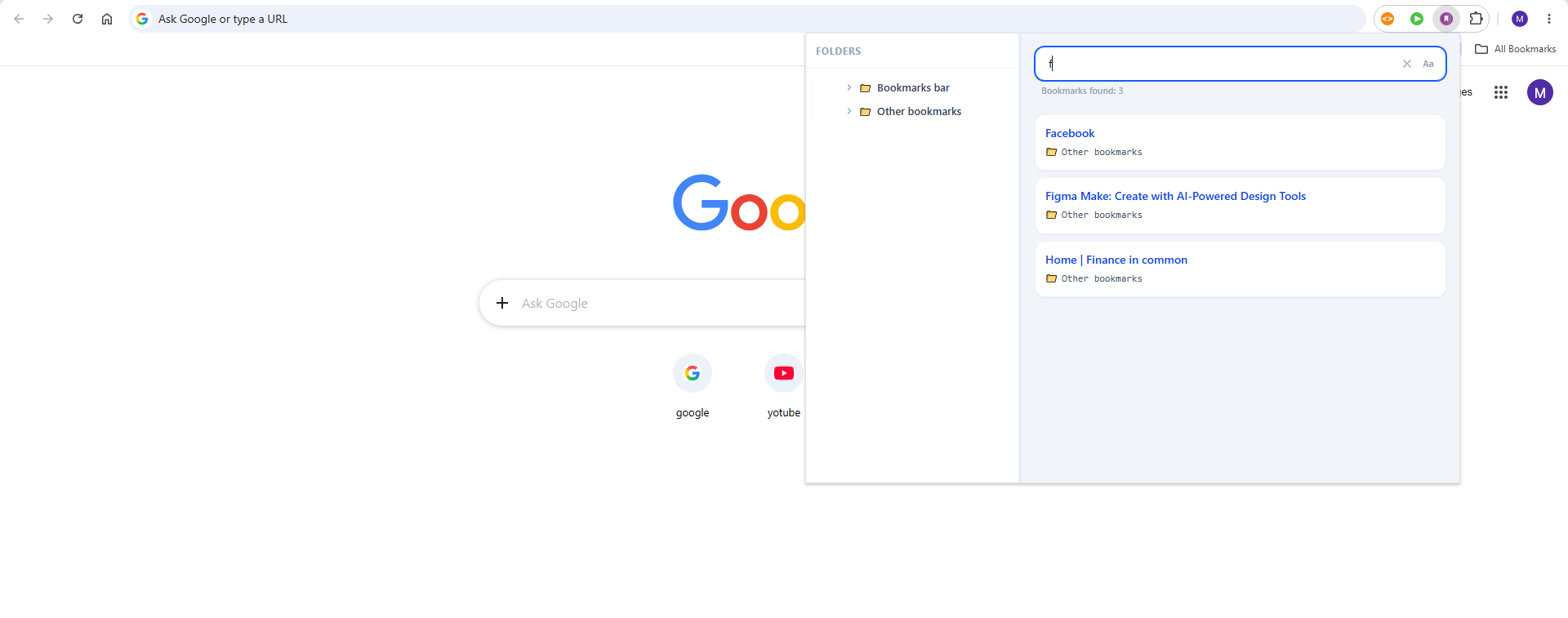 Bookmark Search Extension Preview